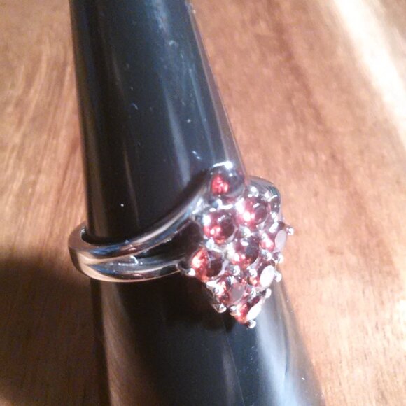 Mozambique Garnet Stainless Steel Ring (Size 7) - Picture 9 of 13